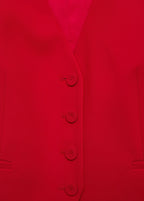 Button-Down Suit Vest - Red