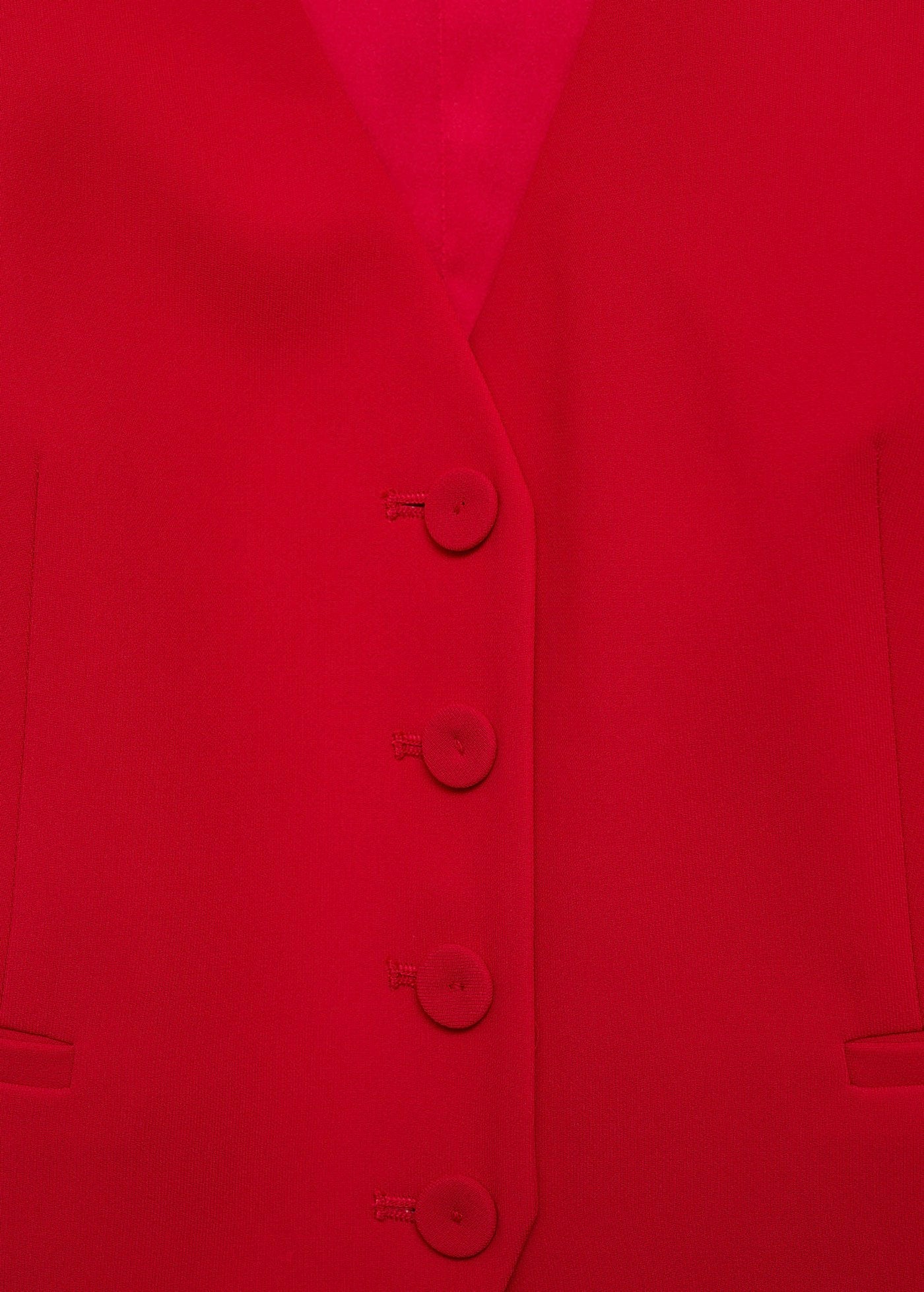 Button-Down Suit Vest - Red