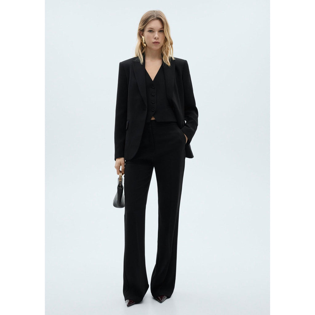 Button-Down Suit Vest - Black