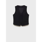 Button-Down Suit Vest - Black