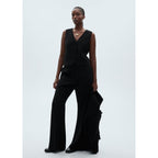 Button-Down Suit Vest - Black