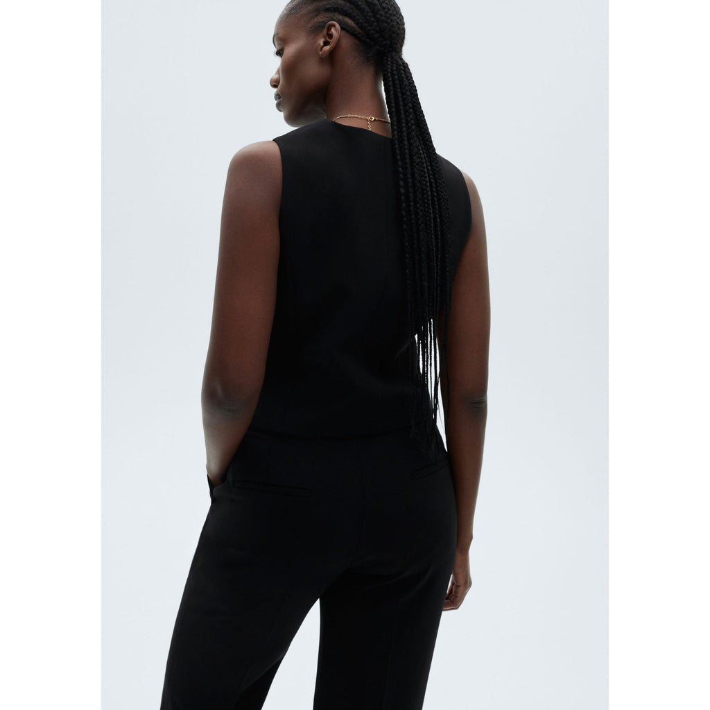 Button-Down Suit Vest - Black