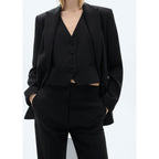Button-Down Suit Vest - Black