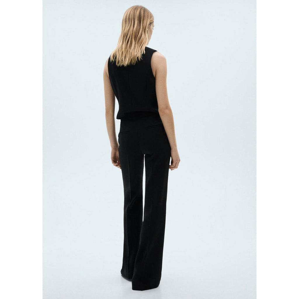 Button-Down Suit Vest - Black