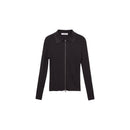 Zippered Knitted Cardigan - Dark Gray