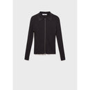 Zippered Knitted Cardigan - Dark Gray