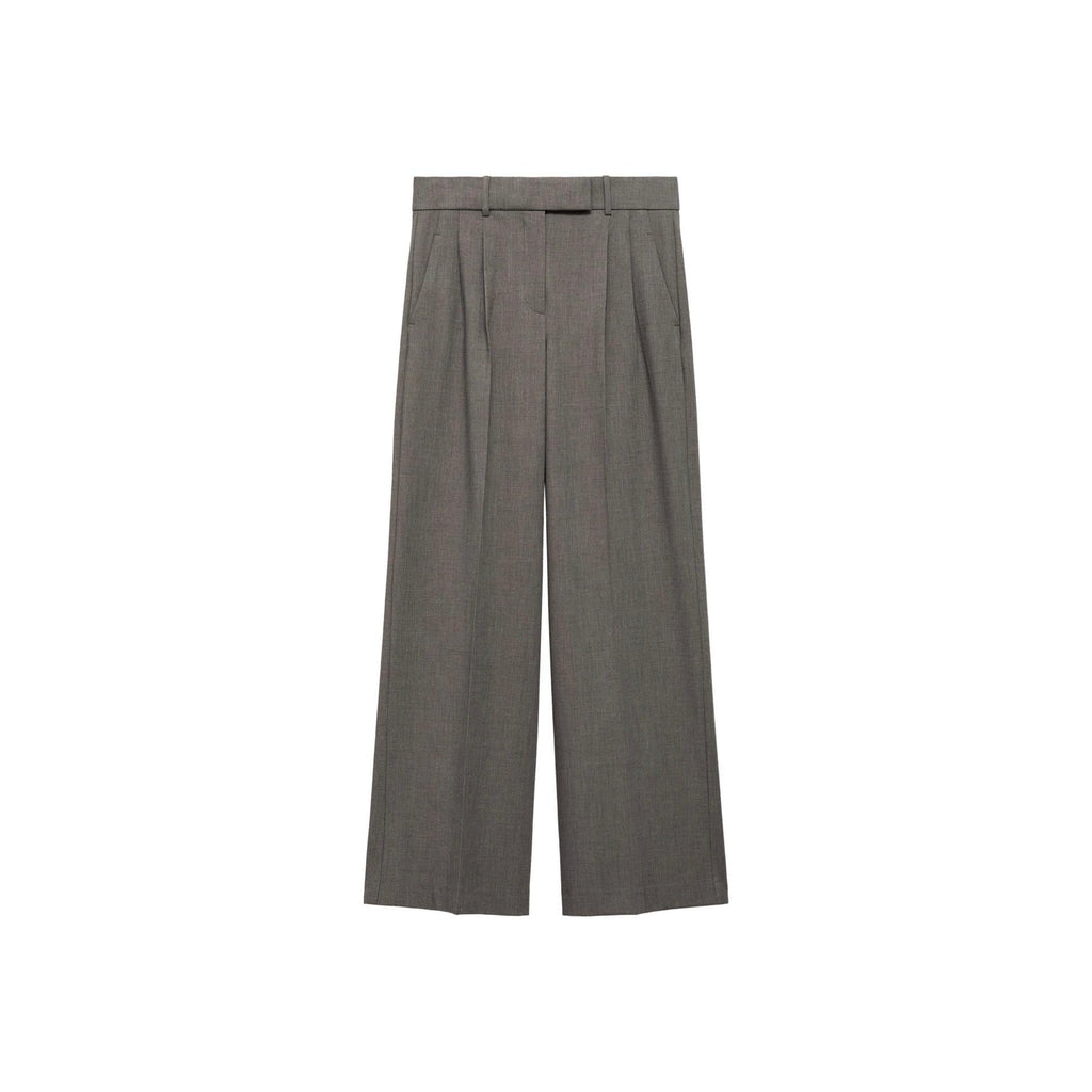 Wideleg Suit Trousers - Brown