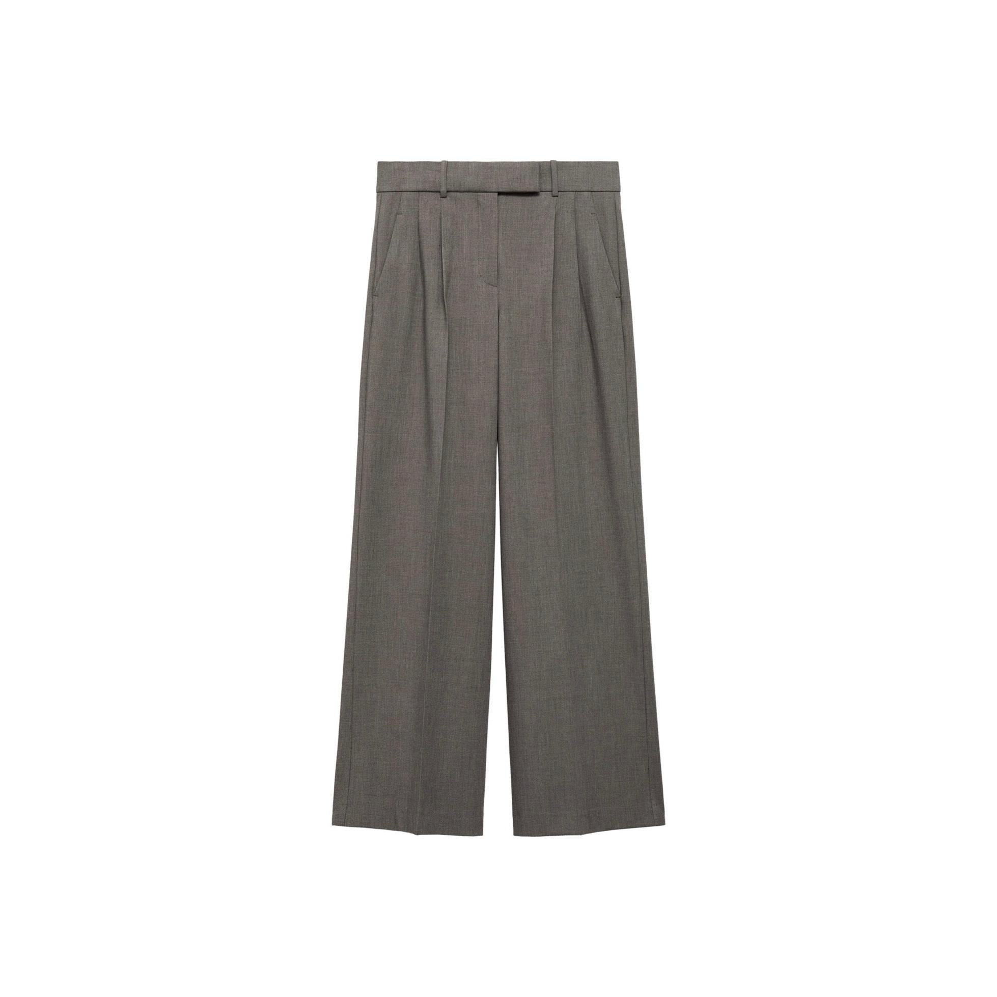 Wideleg Suit Trousers - Brown