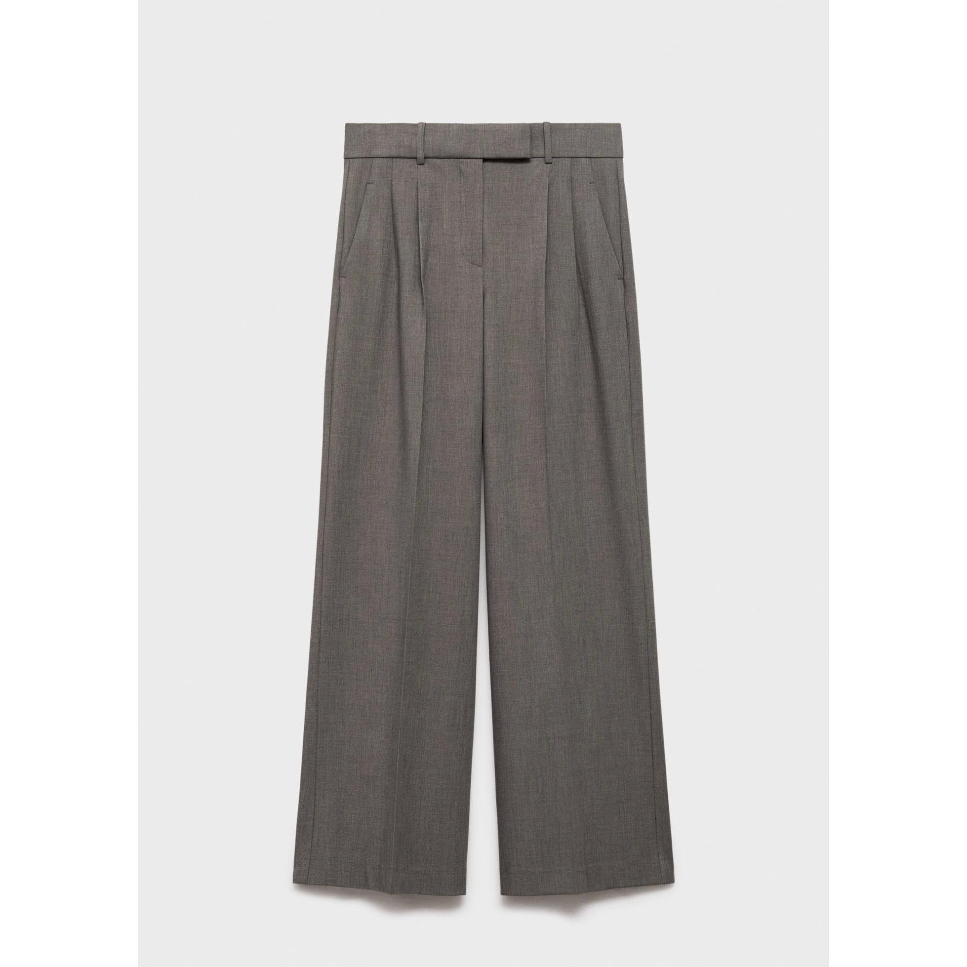 Wideleg Suit Trousers - Brown