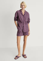 Chemise Longue Rayures Tissu Bicolore