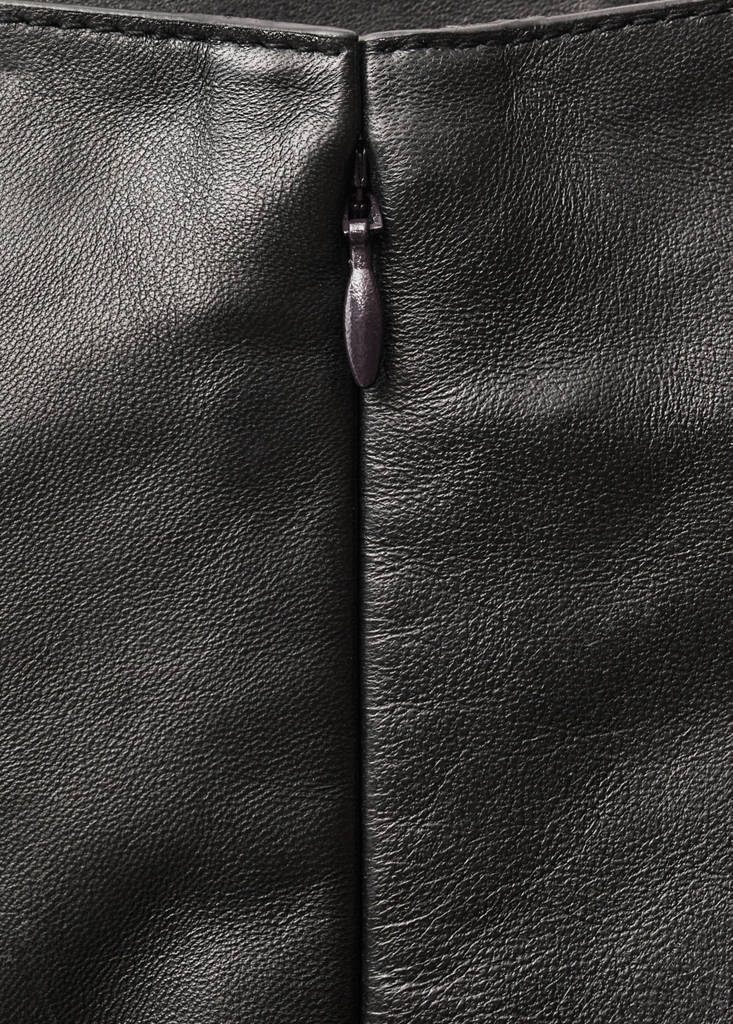 Mini-Jupe Cuir Détail Couture