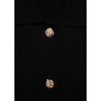 Gilet Maille Boutons Bijoux - Black