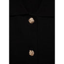 Chaleco de punto con botones joya - Negro