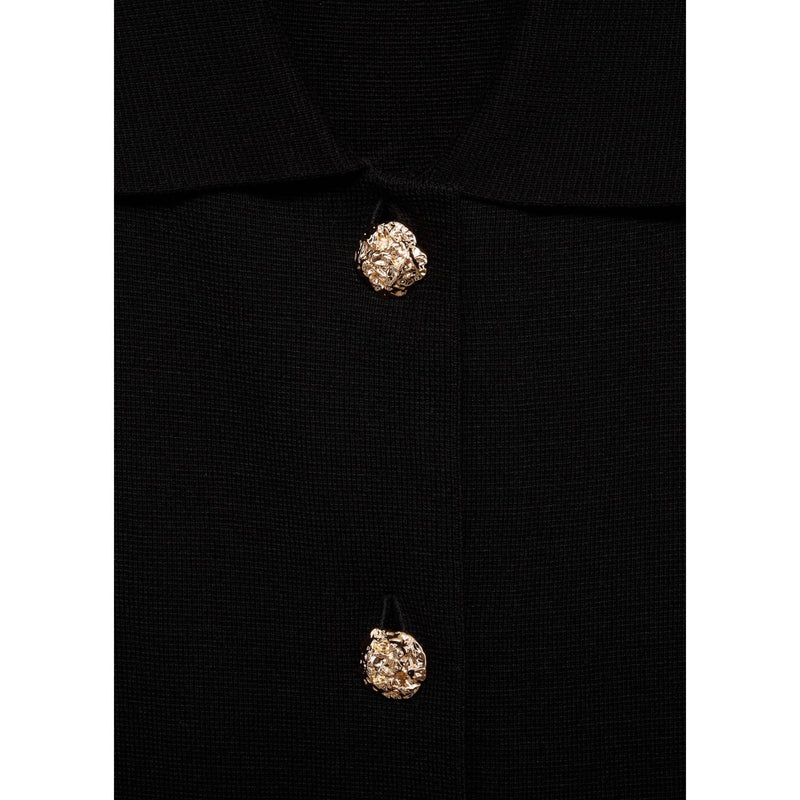 Chaleco de punto con botones joya - Negro