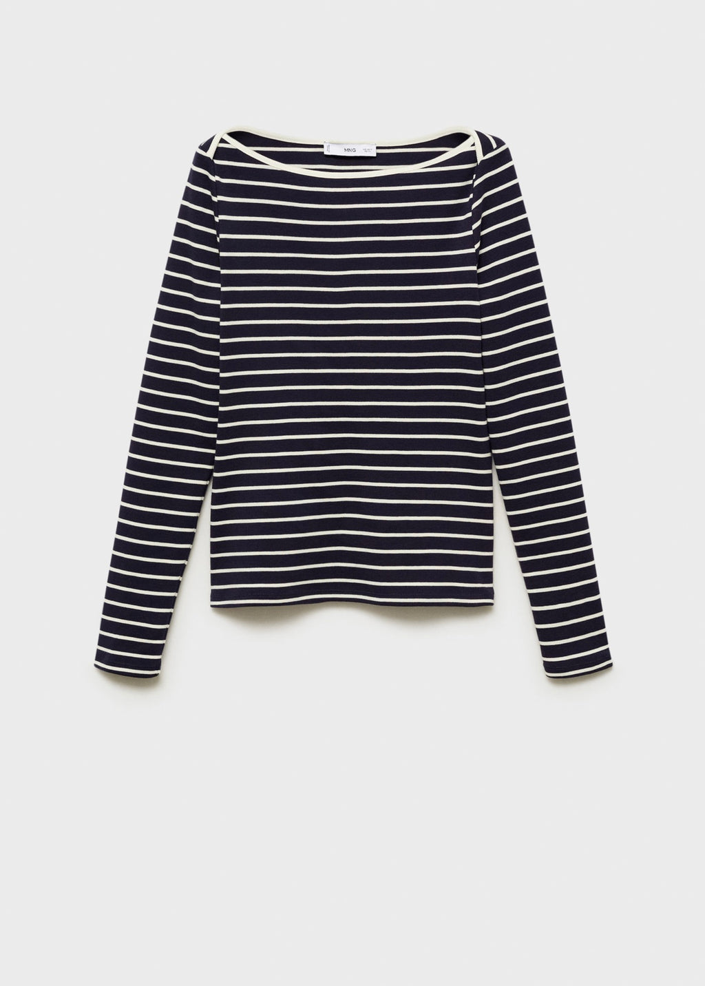 Camiseta de Rayas Cuello Barco - Dark Navy