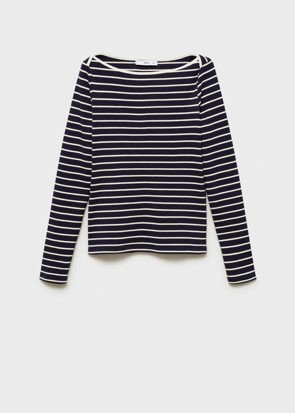 Camiseta de Rayas Cuello Barco - Dark Navy