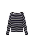 Camiseta de Rayas Cuello Barco - Dark Navy