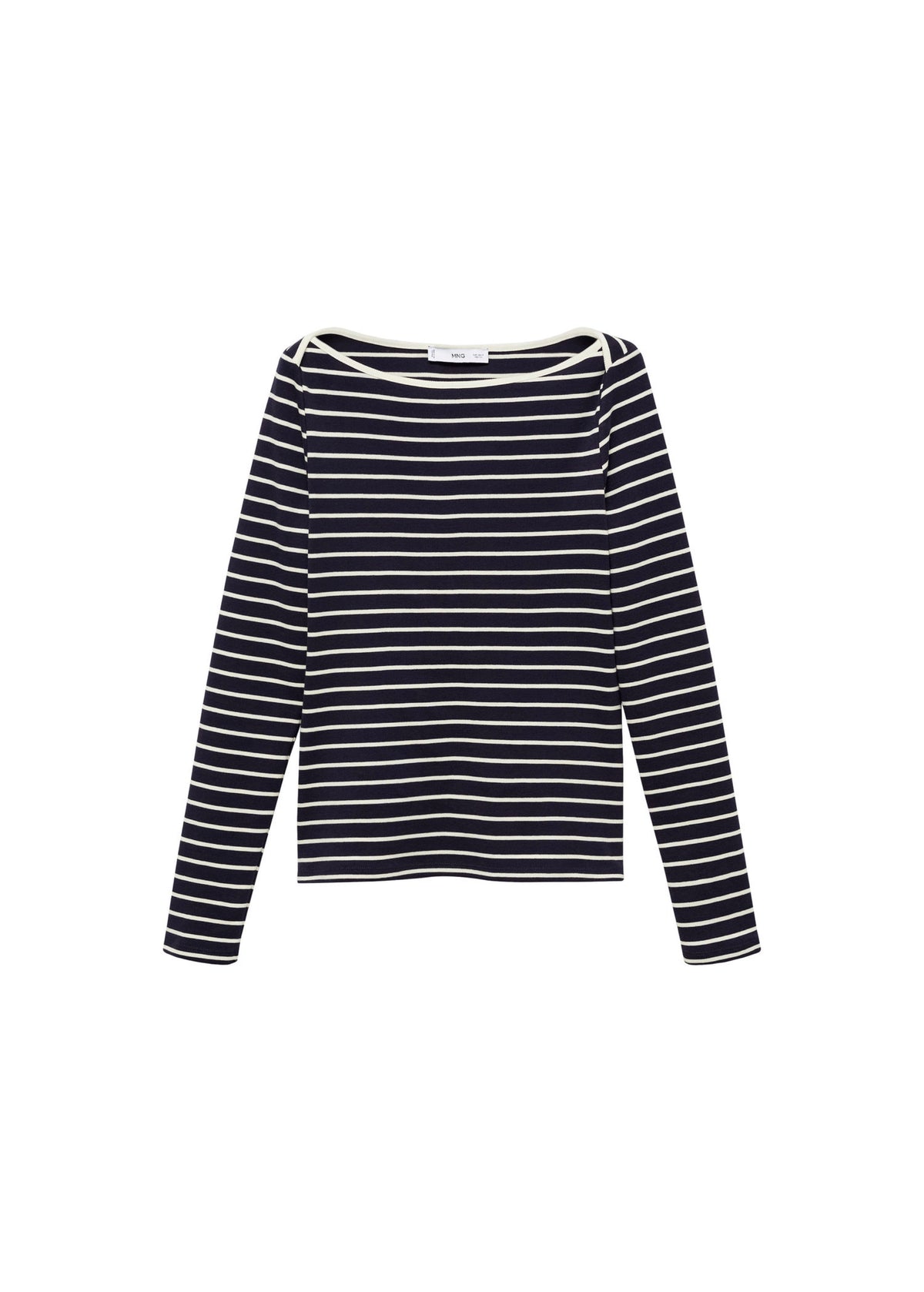 Camiseta de Rayas Cuello Barco - Dark Navy
