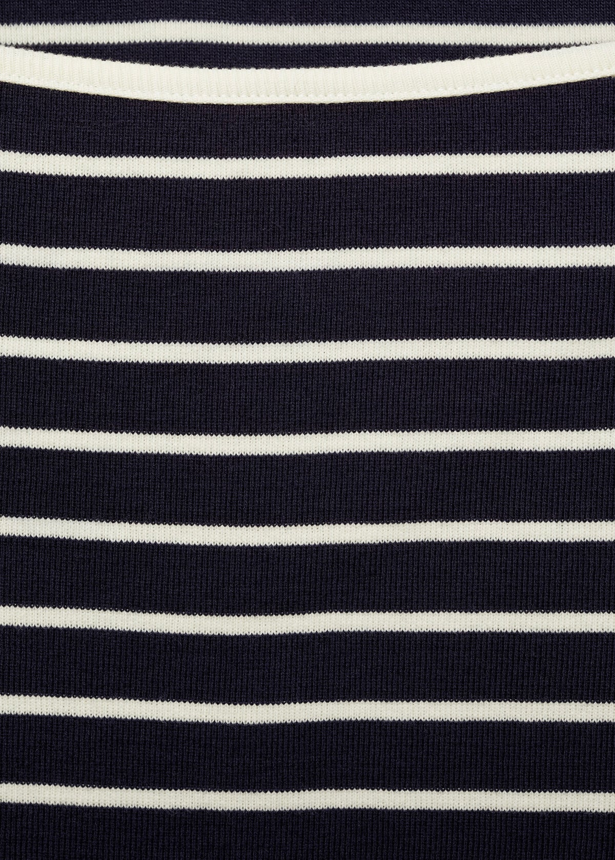 Camiseta de Rayas Cuello Barco - Dark Navy