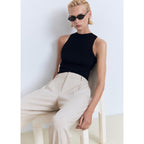 Pantalon Droit Pinces - Beige