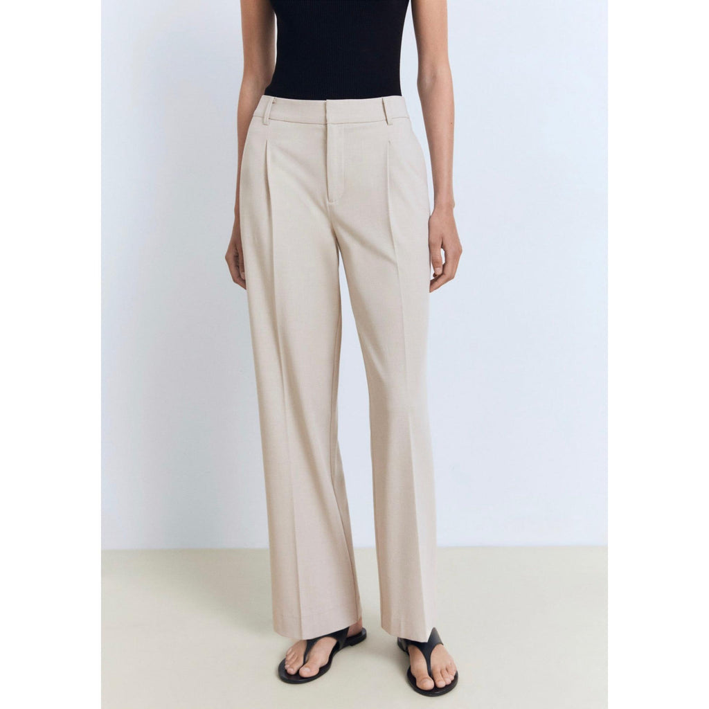 Pantalon Droit Pinces - Beige
