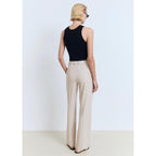Pantalon Droit Pinces - Beige