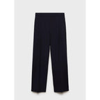 Straight Leg Pleated Trousers - Dark Navy