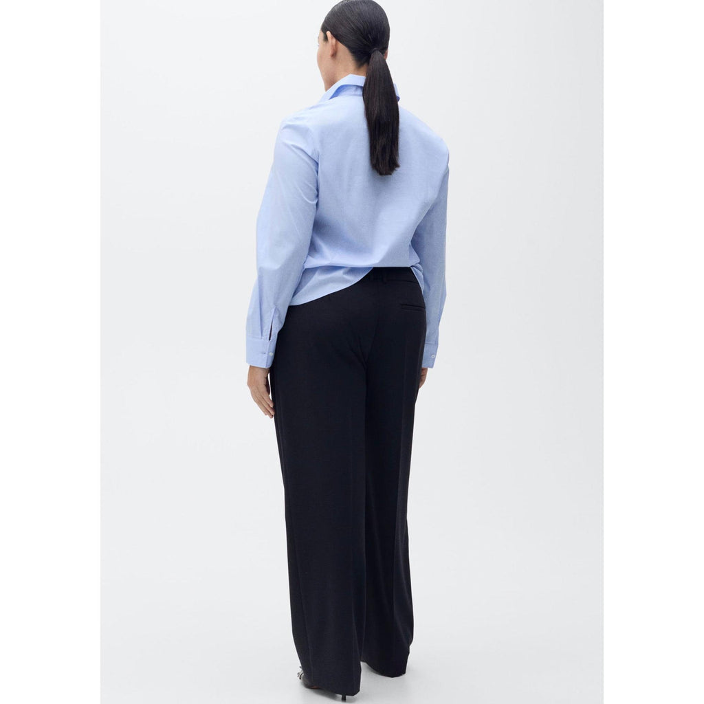Straight Leg Pleated Trousers - Dark Navy