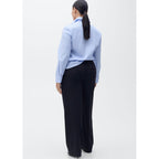 Straight Leg Pleated Trousers - Dark Navy