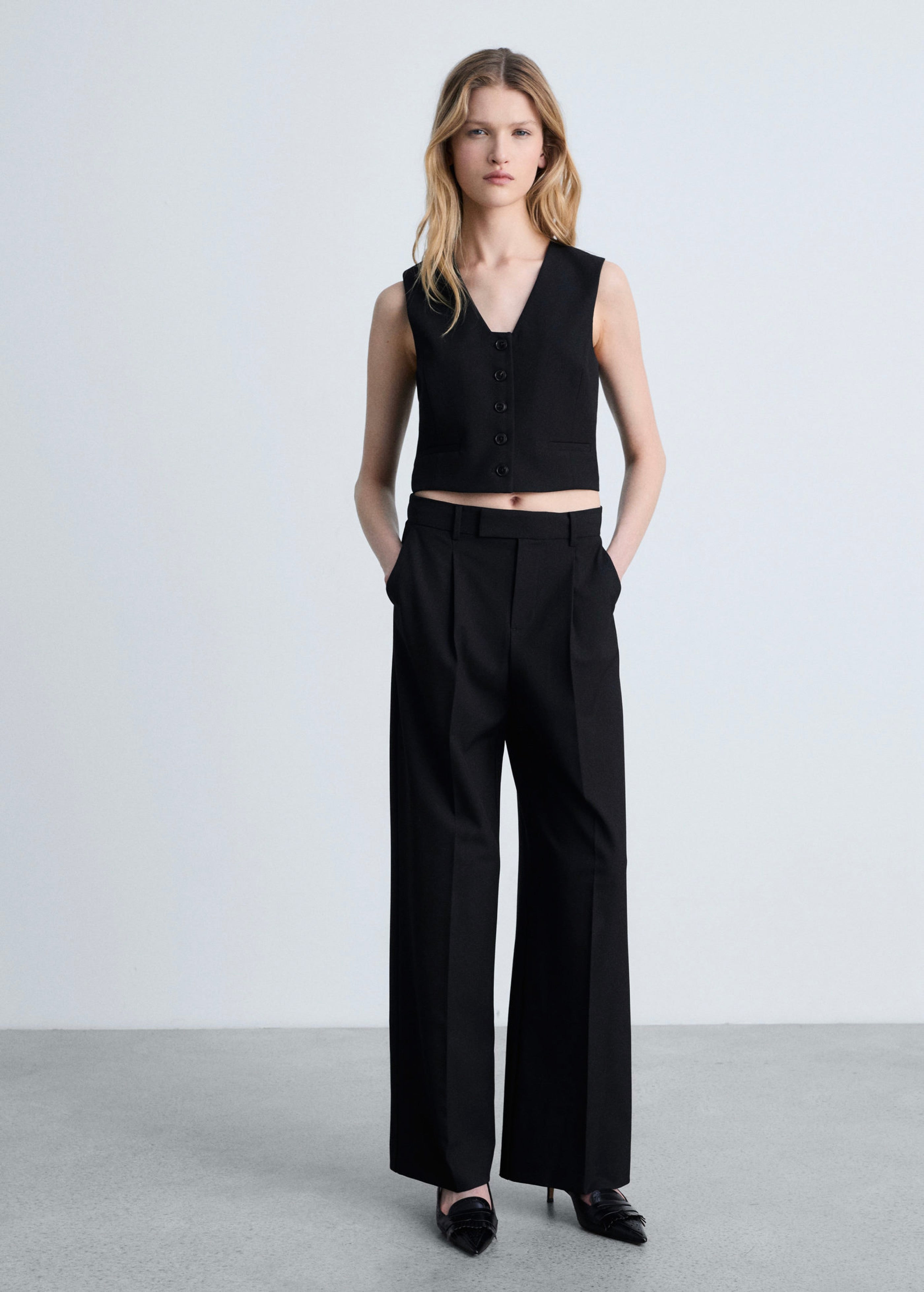 Gilet Costume Crop - Black