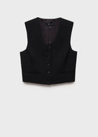 Gilet Costume Crop - Black