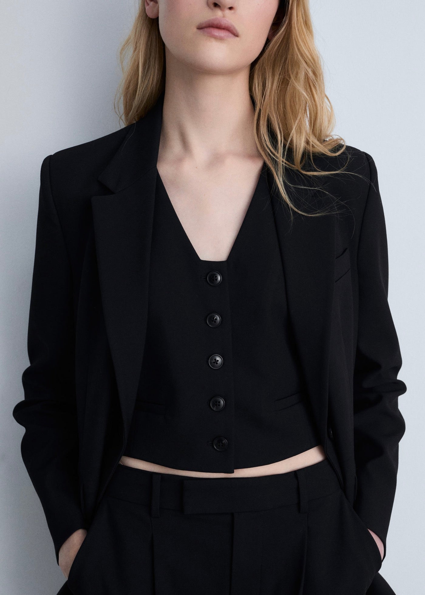 Gilet Costume Crop - Black