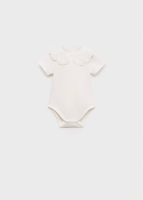 Corps Brodé À Col Babydoll - Blanco Roto - Nouveau Né