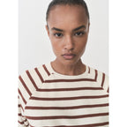 Sudadera Rayas Cuello Redondo - Burnt Orange