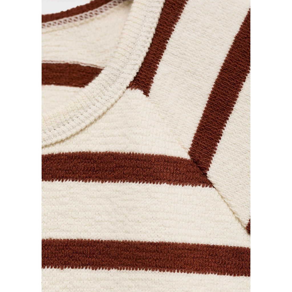 Sudadera Rayas Cuello Redondo - Burnt Orange
