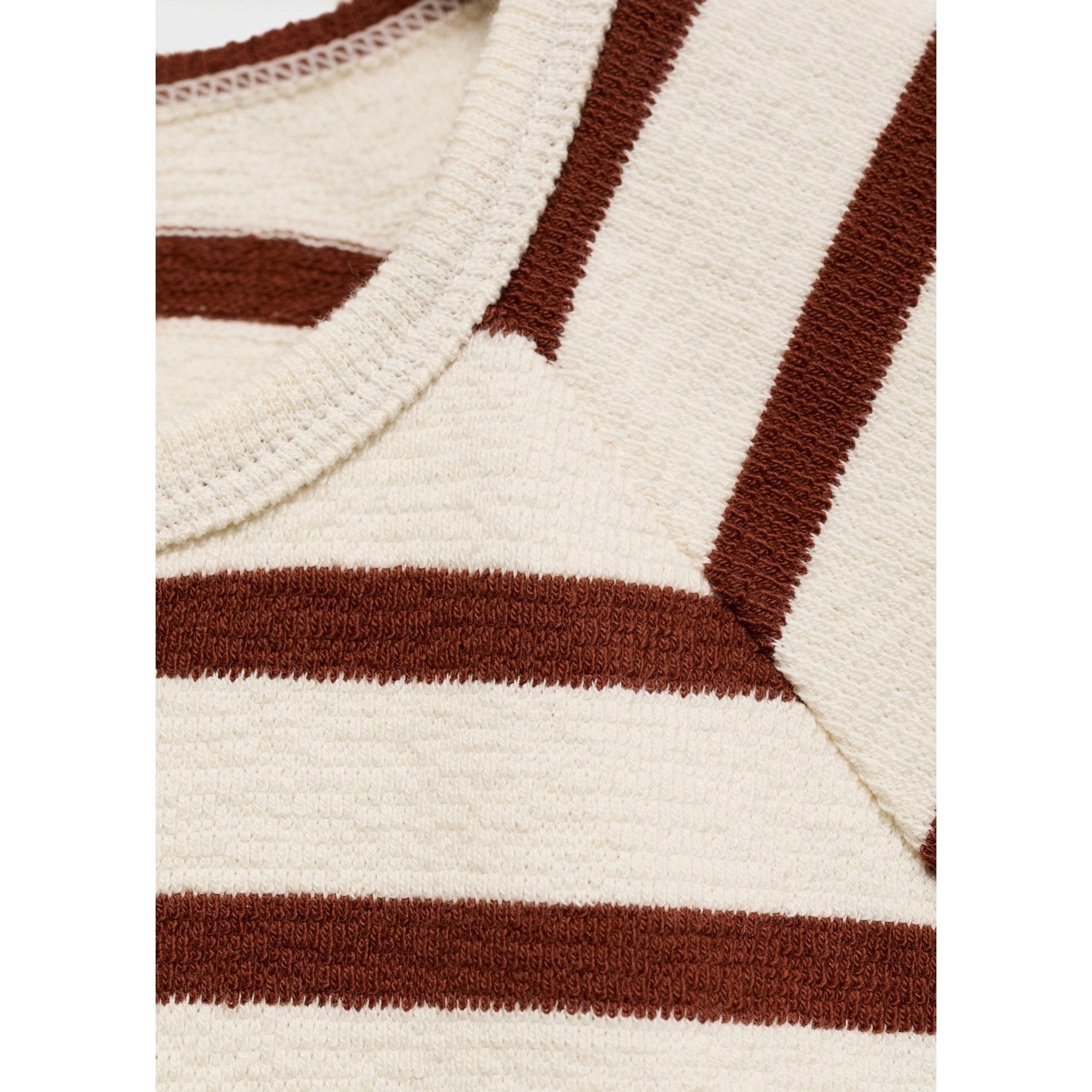 Sudadera Rayas Cuello Redondo - Burnt Orange