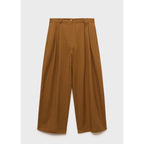 Pantalón Wideleg Mezcla de Algodón y Lyocell - Tobacco Brown