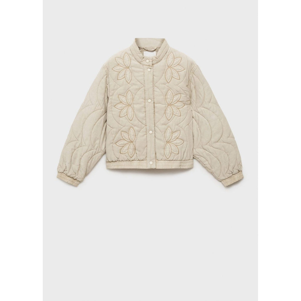 Veste Matelassée Broderie À Fleurs
