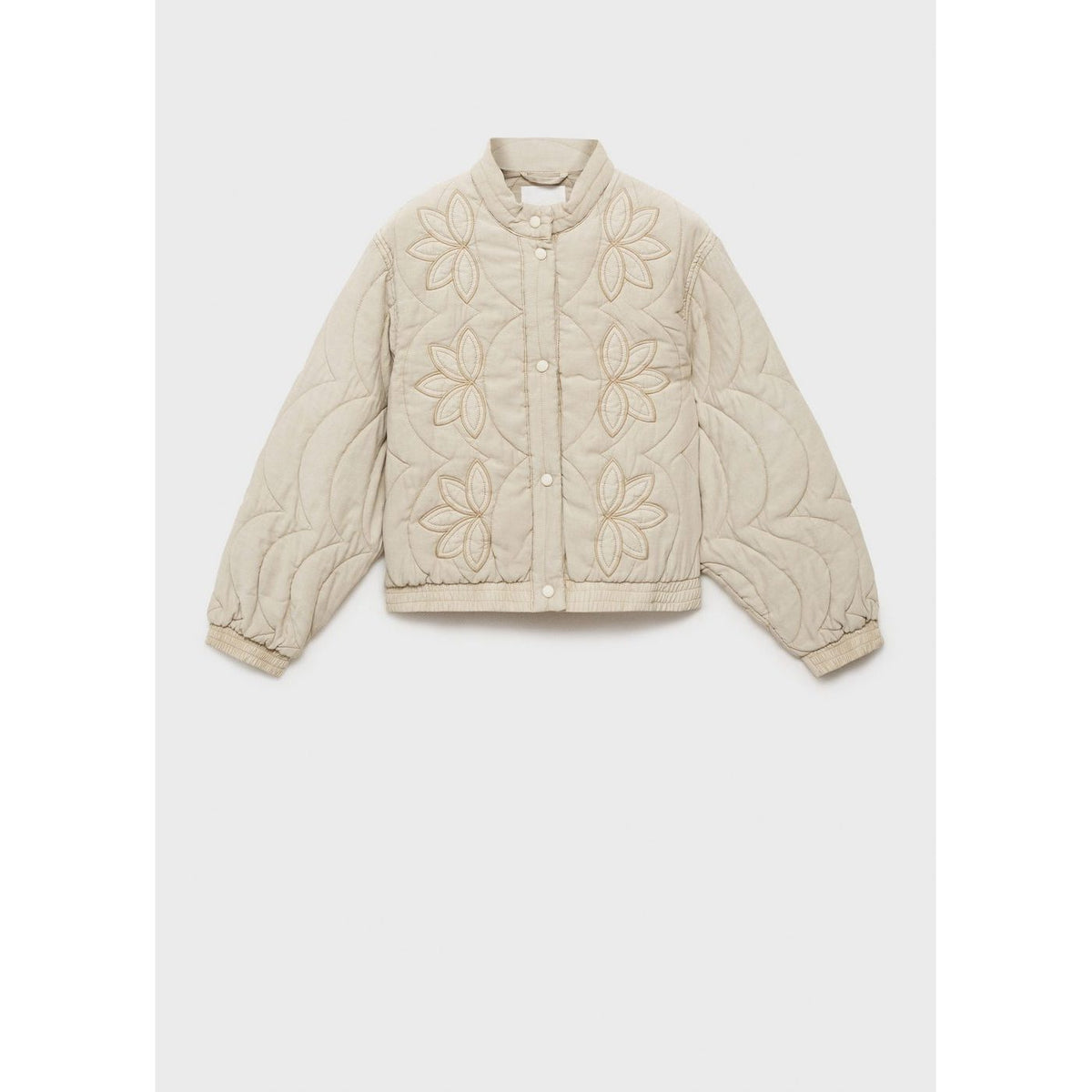 Veste Matelassée Broderie À Fleurs