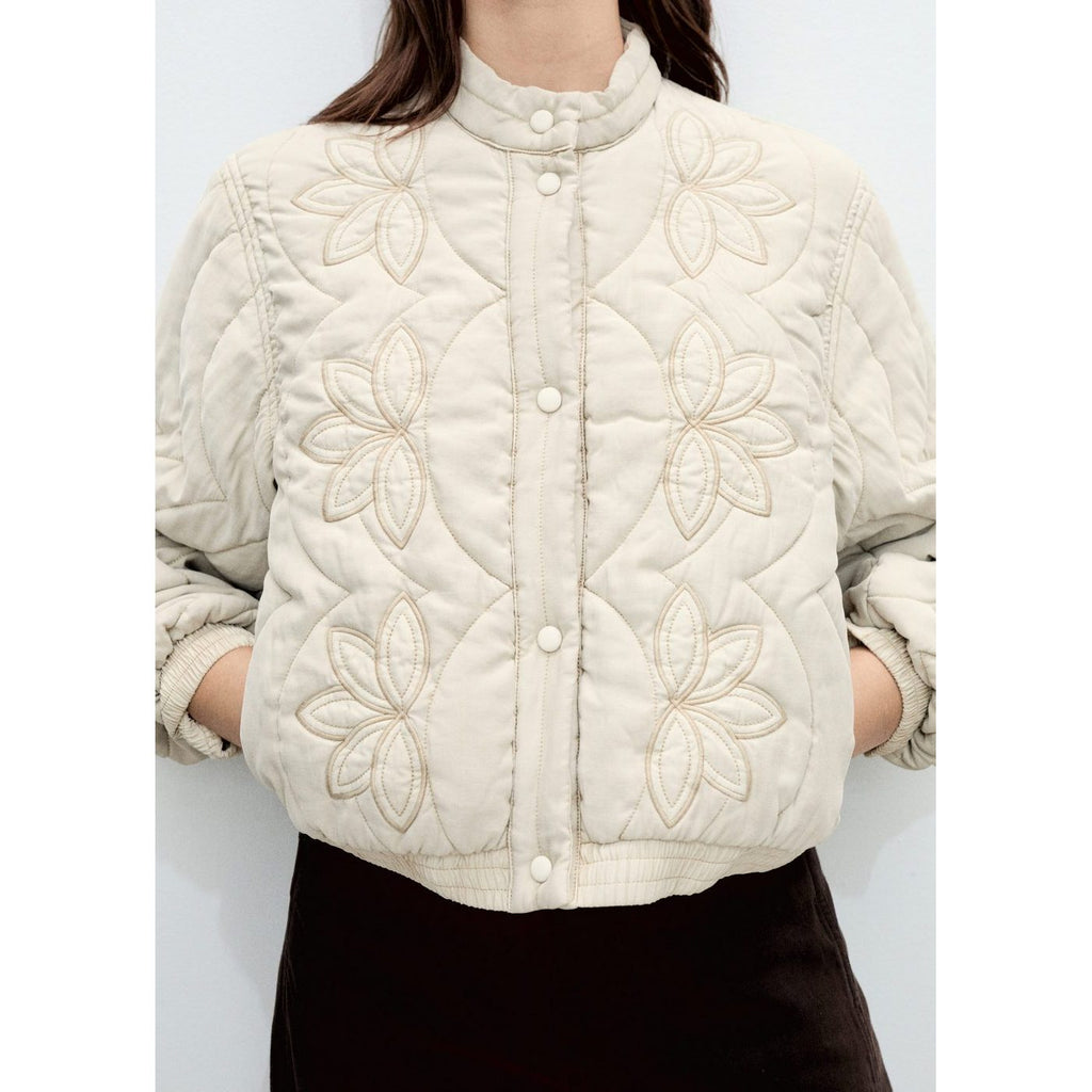 Veste Matelassée Broderie À Fleurs