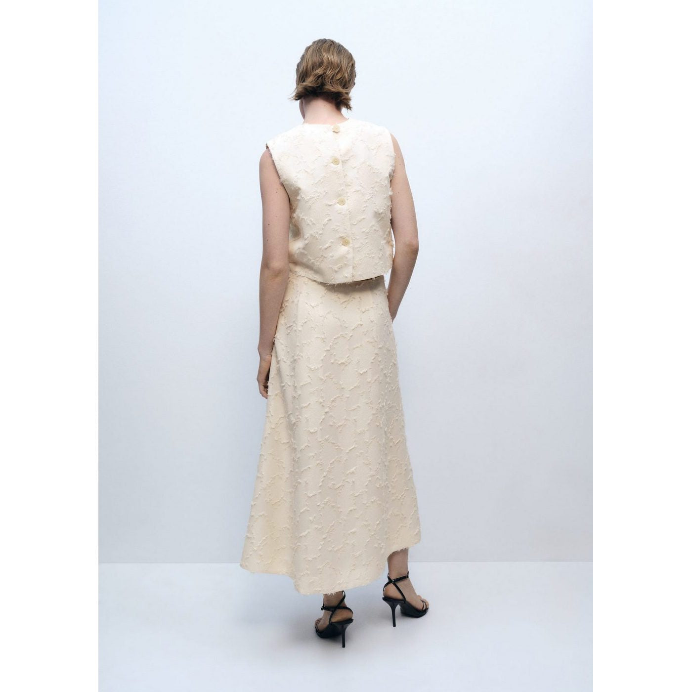 Falda flocada - Blanco roto