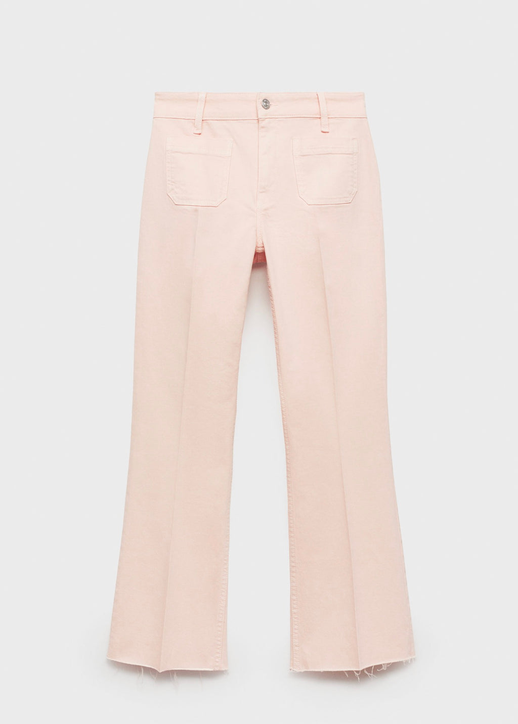 Jean Flare Crop Pockets - Pink