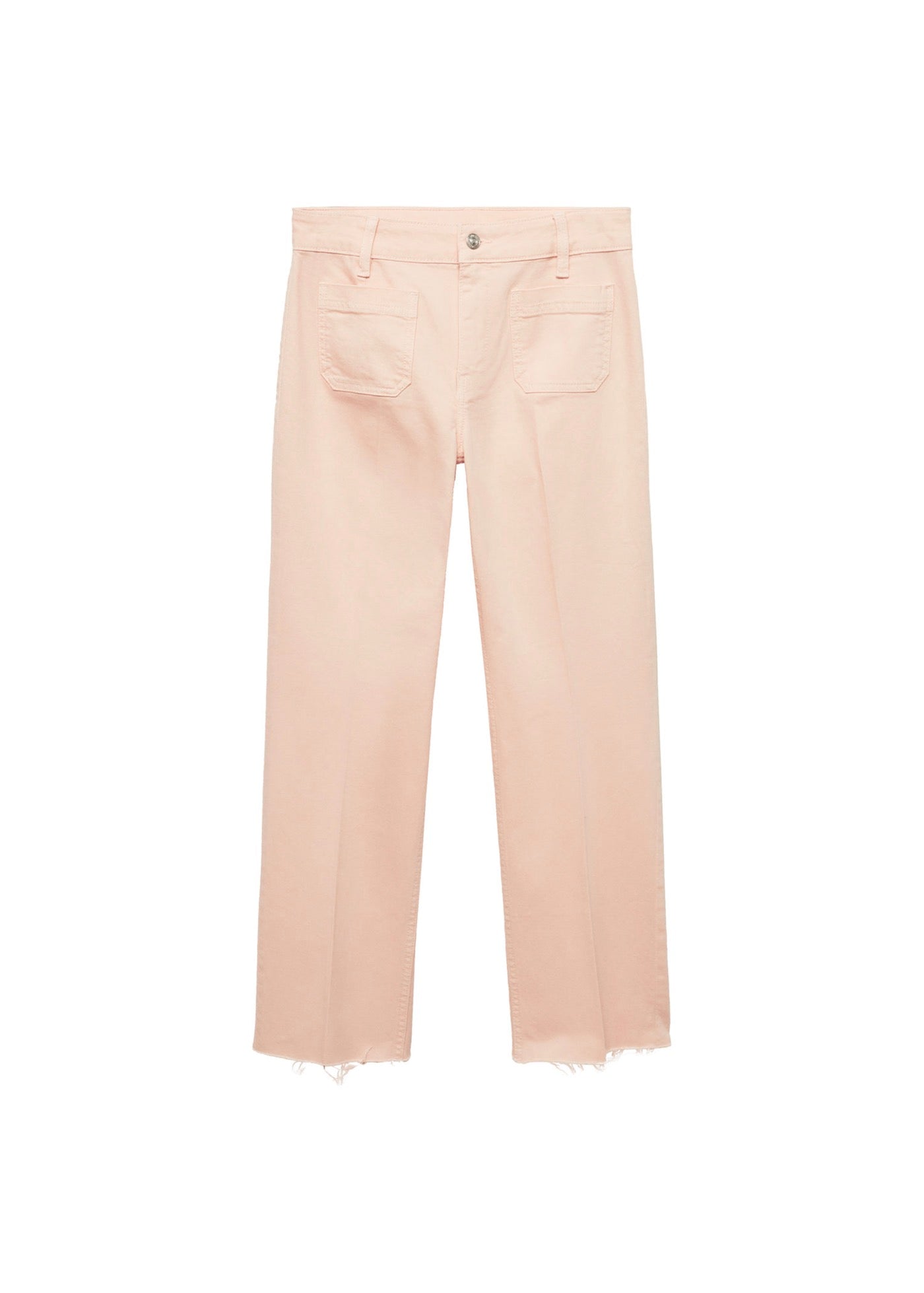 Jean Flare Crop Pockets - Pink