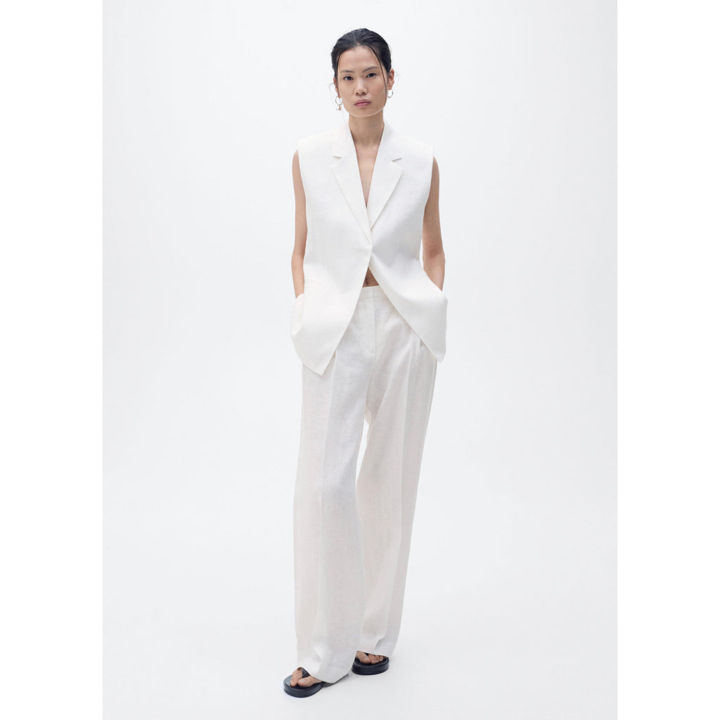 Pantalon De Costume Lin - Off White