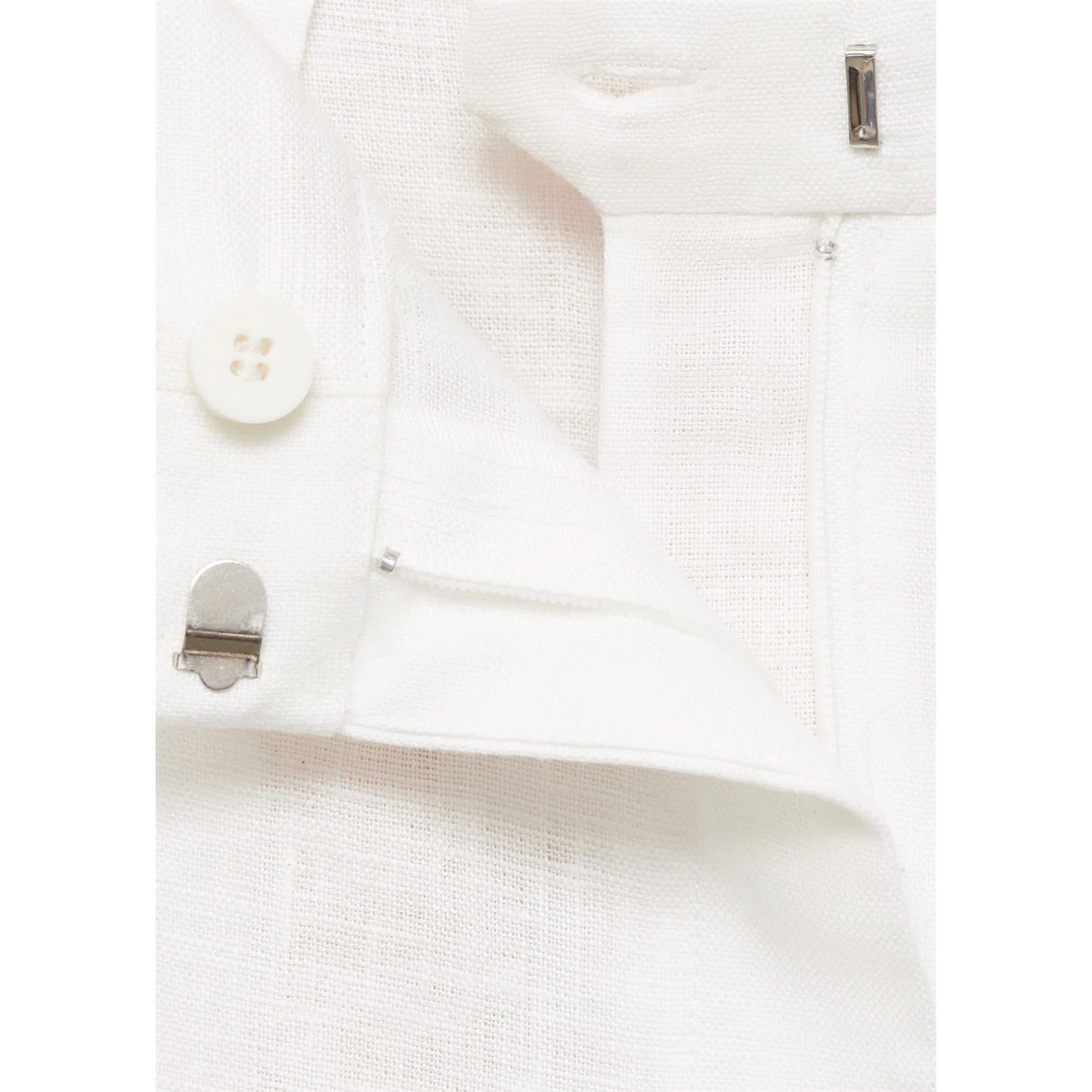 Pantalon De Costume Lin - Off White