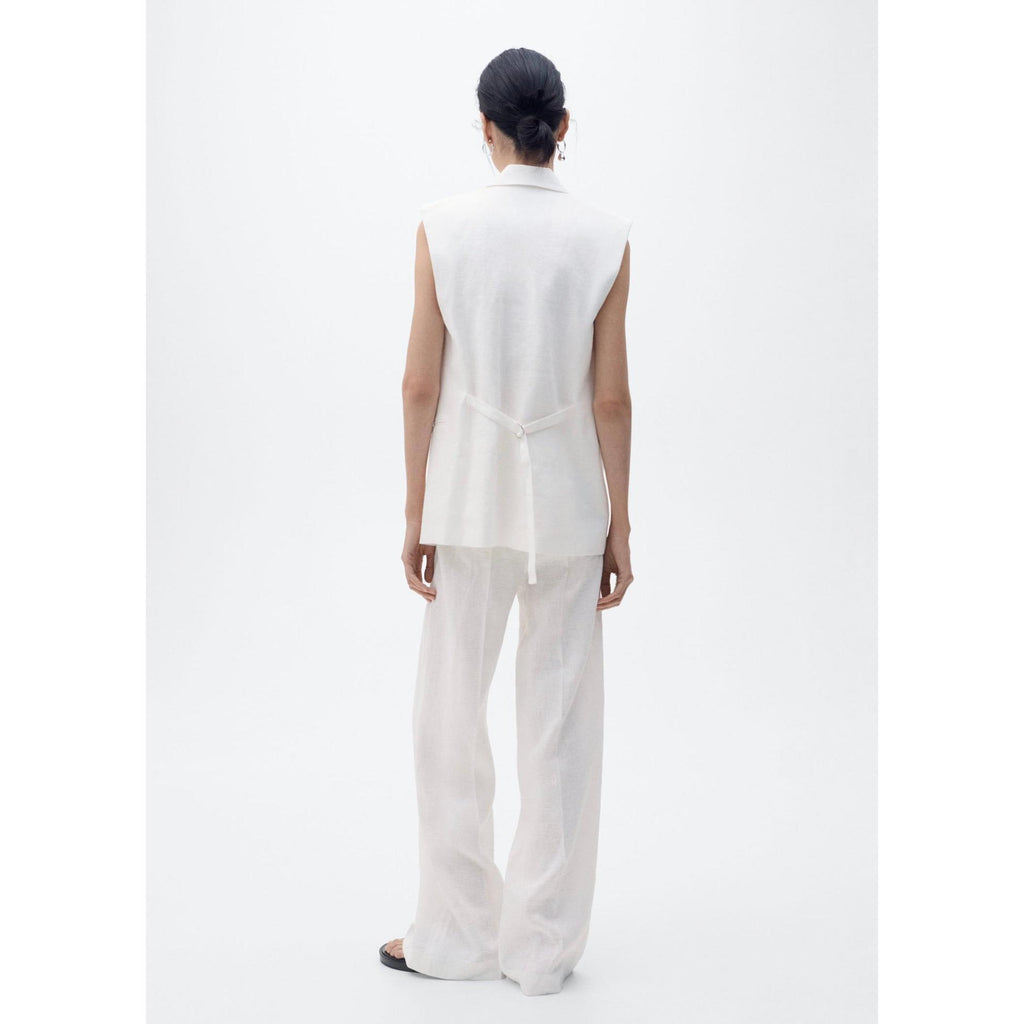 Pantalon De Costume Lin - Off White