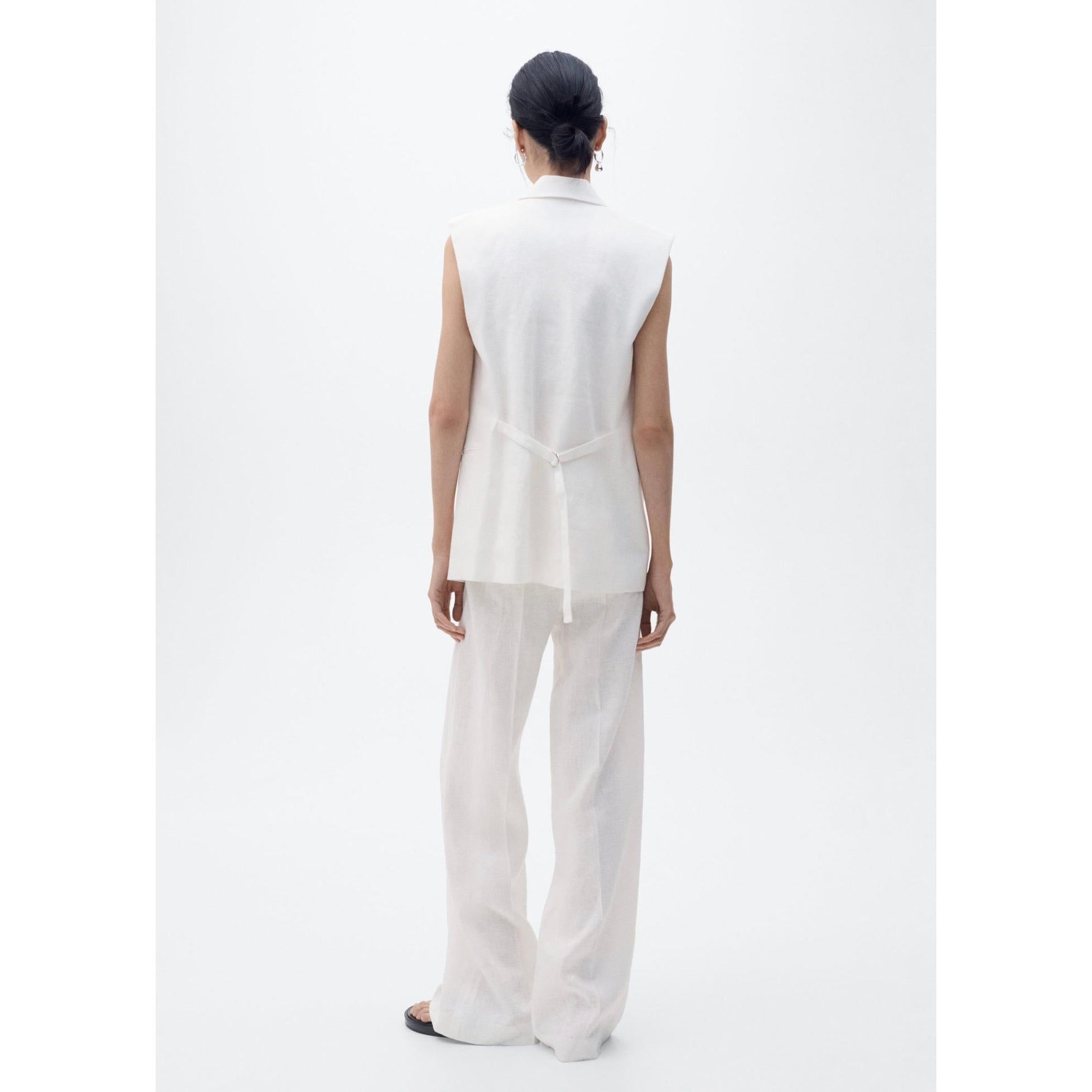 Pantalon De Costume Lin - Off White