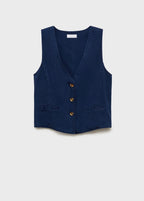 Lyocell Denim Effect Vest - Dark Blue
