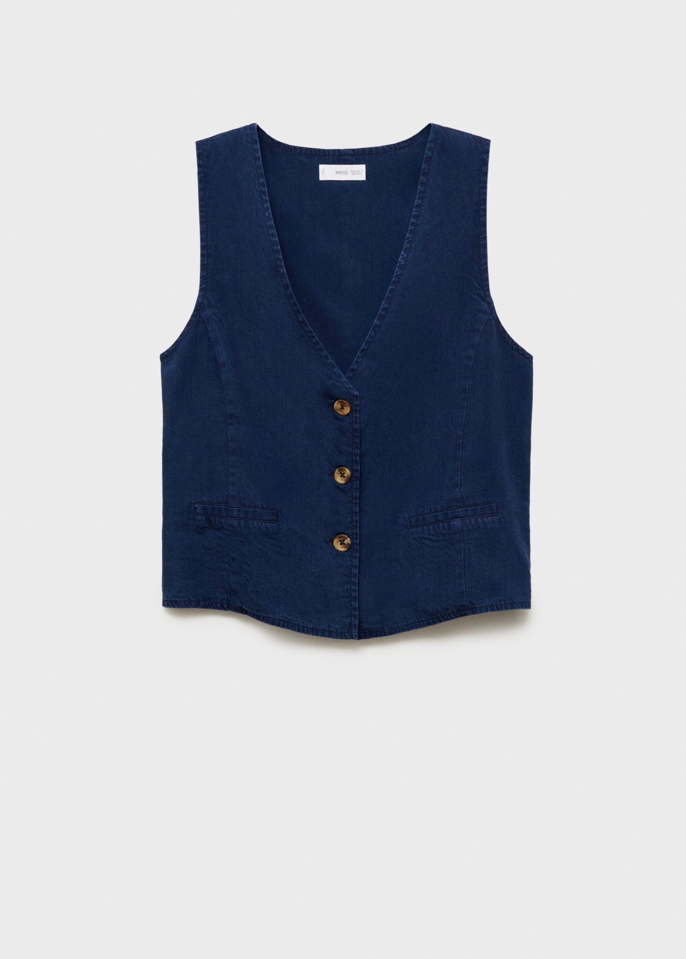 Lyocell Denim Effect Vest - Dark Blue