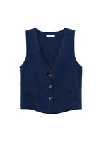 Lyocell Denim Effect Vest - Dark Blue